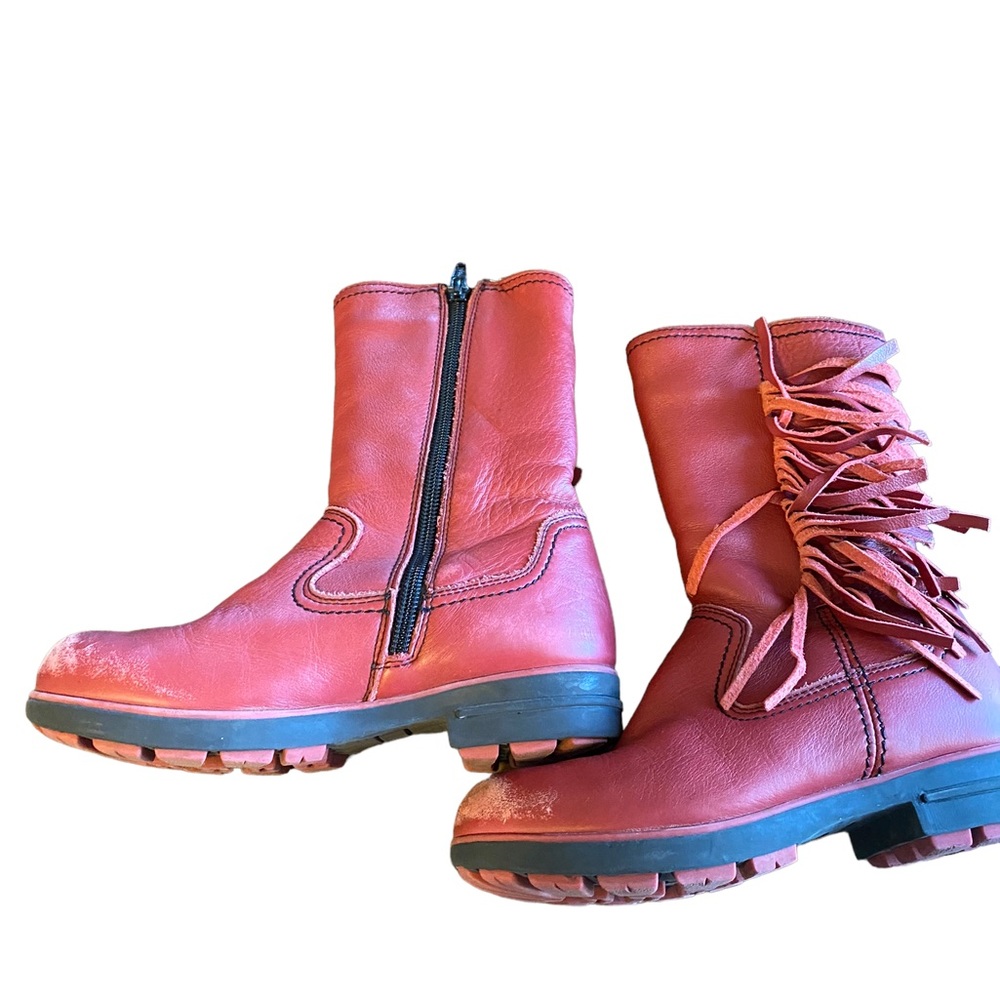 💜💜 Girls Distressed Red Cold Weather Boots Size 32 by Marelbo